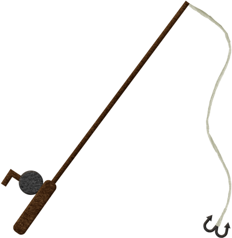 Fish And Fishing Pole Clipart - Fishing Pole And Line (474x500)