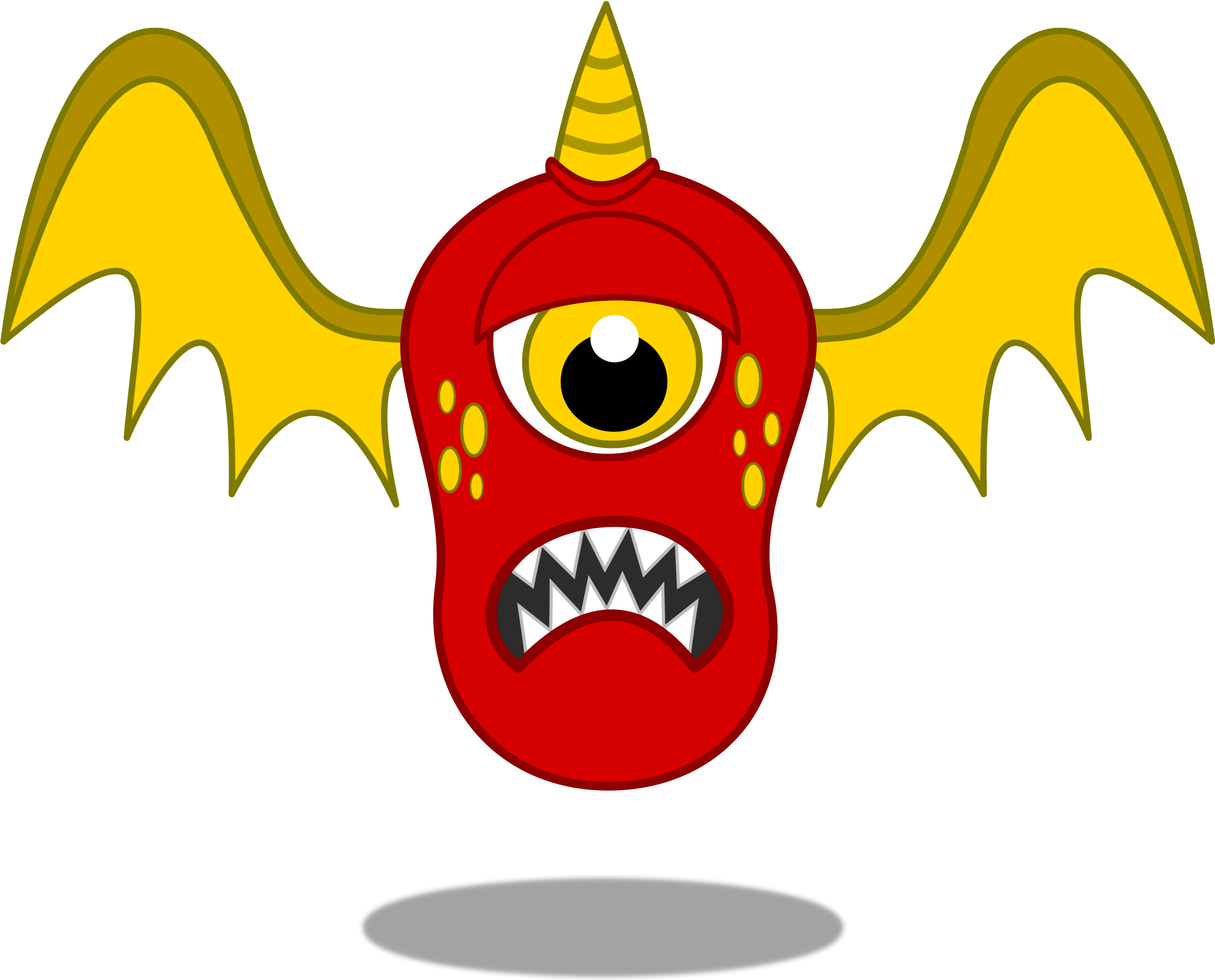 Monster Clipart Flying - Flying Red Monster (2400x1951)