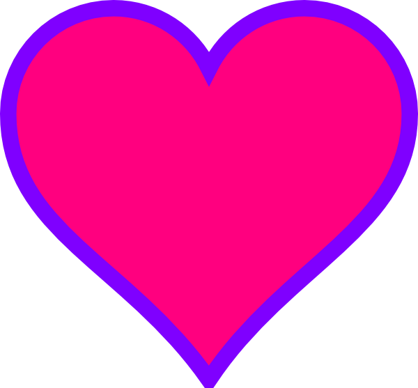 Pink Clipart Purple Heart - Pink Purple Heart (600x557)