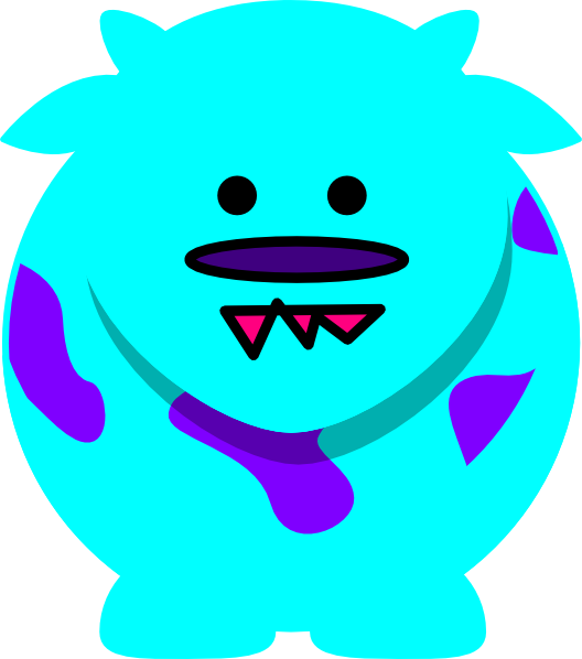 Blue Monster Svg Clip Arts 528 X 598 Px - Clip Art (528x598)