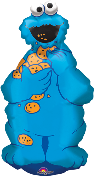 Monster Clipart Body - (airfill Only) Sesame Street Cookie Monster - Mylar (600x600)