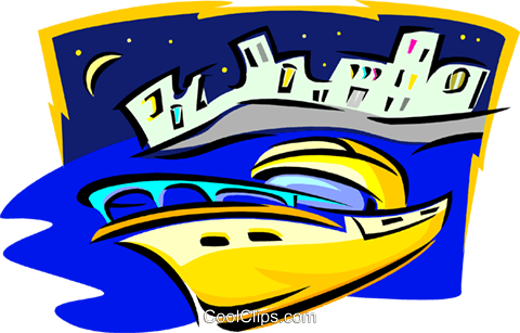 Yacht With Mediterranean Motif Royalty Free Vector - Yacht With Mediterranean Motif Royalty Free Vector (480x307)