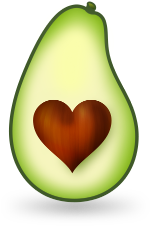 Avocado - Avocado Heart Clipart (512x512)