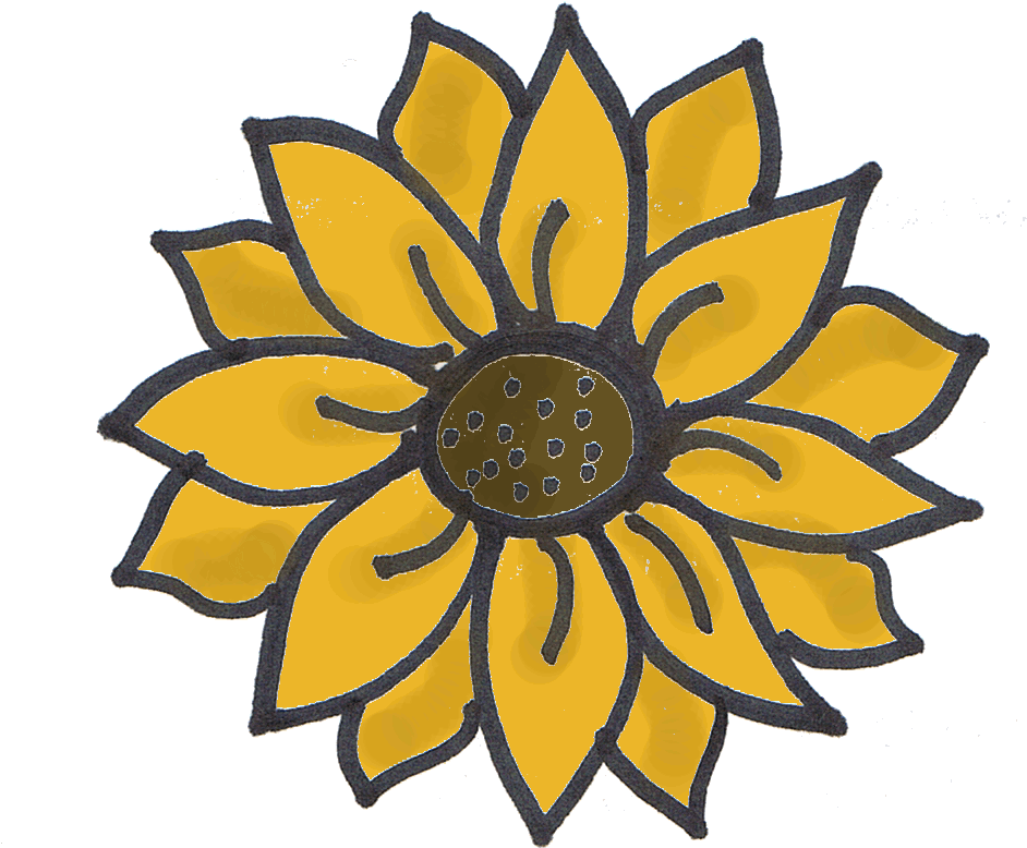 June Clip Art - Easy To Draw Sunflowers (1209x873)