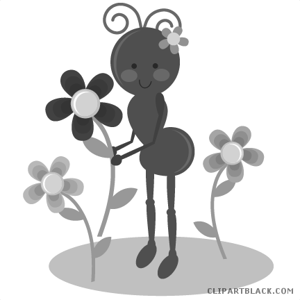 Cute Ant Animal Free Black White Clipart Images Clipartblack - Ant (432x432)
