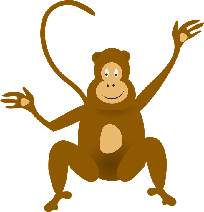 Collection Of Baby Gorilla Cartoon - Monkey Clipart No Background (693x720)