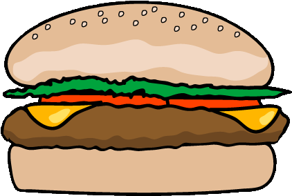 Plain Burger Clipart - Hamburger Clipart (432x301)