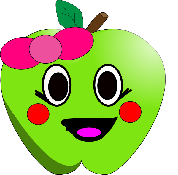 Cute Apple Clipart (600x591)