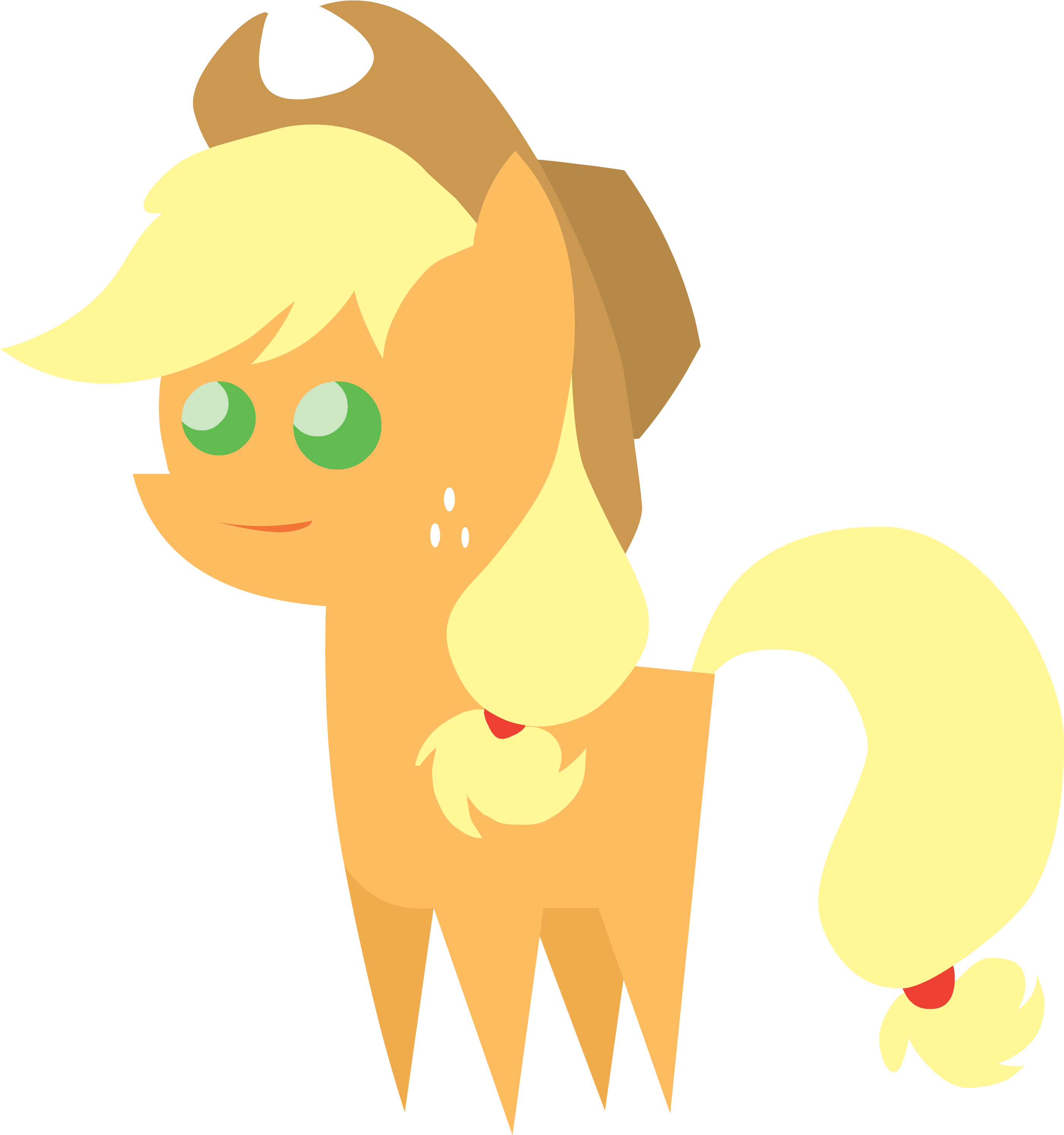 Little Some-what Happy Apple Jack Figure By Miketheuser - Pointy Pony Applejack (2800x2988)
