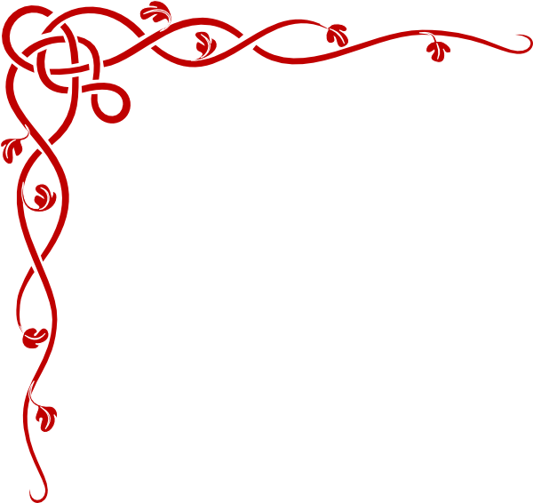 Red Leaves Clip Art At Clker - Corner Border Png Red (600x566)