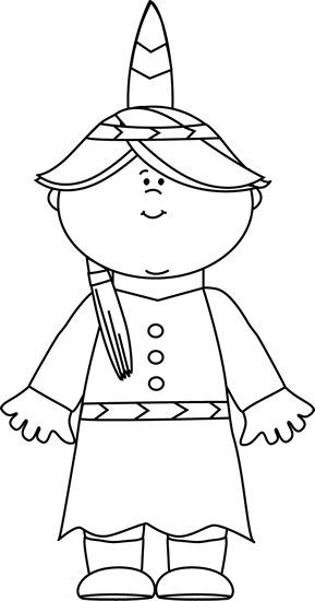 Black And White Native American Indian Girl Clip Art - Clip Art (289x550)