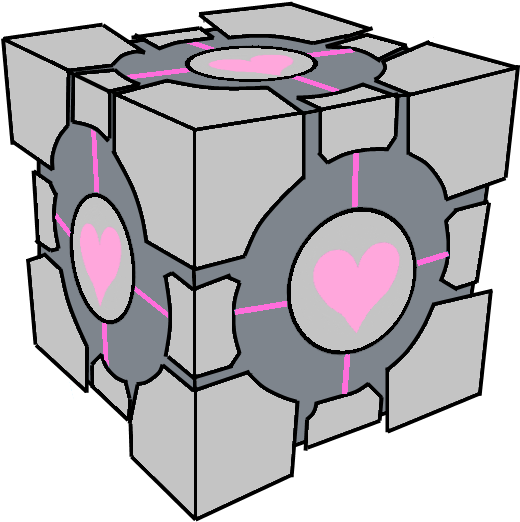 Aperture Science Weighted Companion Cube By Pseudospeed - Portal Companion Cube Drawing (565x560)
