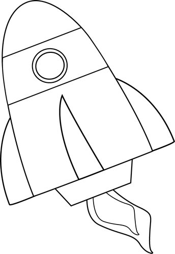 Black And White Rocket - Black And White Rocket Clipart (344x500)