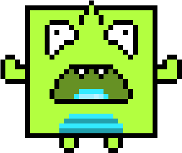 Geometry Dash Cube - Pixel Art (450x410)