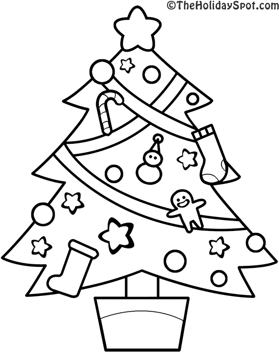 Christmas Tree Coloring Picture - Christmas Trees To Colouring (650x751)