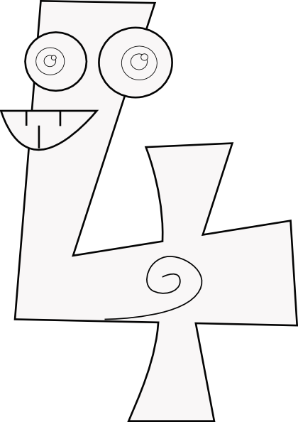 Number 4 Line Art Clip Art Vector Clip Art Online Royalty - Clip Art (420x594)