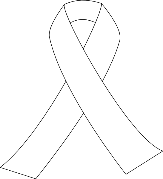 White Ribbon Clip Art Vector Clip Art Online Royalty - White Cancer Ribbon Png (546x599)