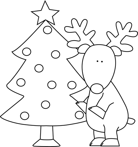 Christmas Tree Clipart Black And White - Christmas Trees Black And White (470x500)