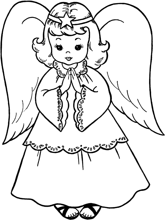 Pictures Star Christmas Angel Coloring Pages - Christmas Angel Coloring Pages (612x790)