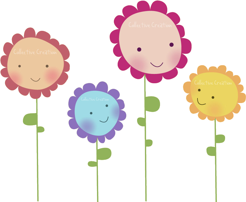Flower Desktop Wallpaper Clip Art - Happy Flowers Personalized School Tote Bag // Custom (900x900)