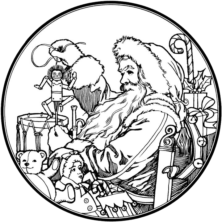 Vintage Santa Claus Coloring Pages - Life And Adventures Of Santa Claus [book] (719x720)