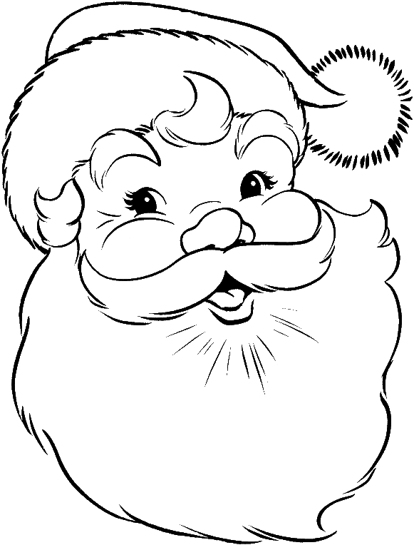Santa Claus Face Coloring Pages Face Of Santa Claus - Draw Santa Claus Face (580x791)
