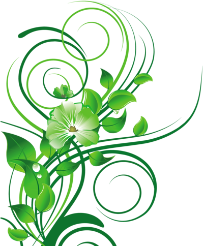 Green Leaves Border Clip Art Download - Зеленый Узор Пнг (436x500)