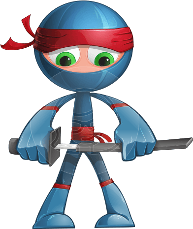 Sachi The Flexible Ninja - Cartoon Blue Ninja (957x1060)