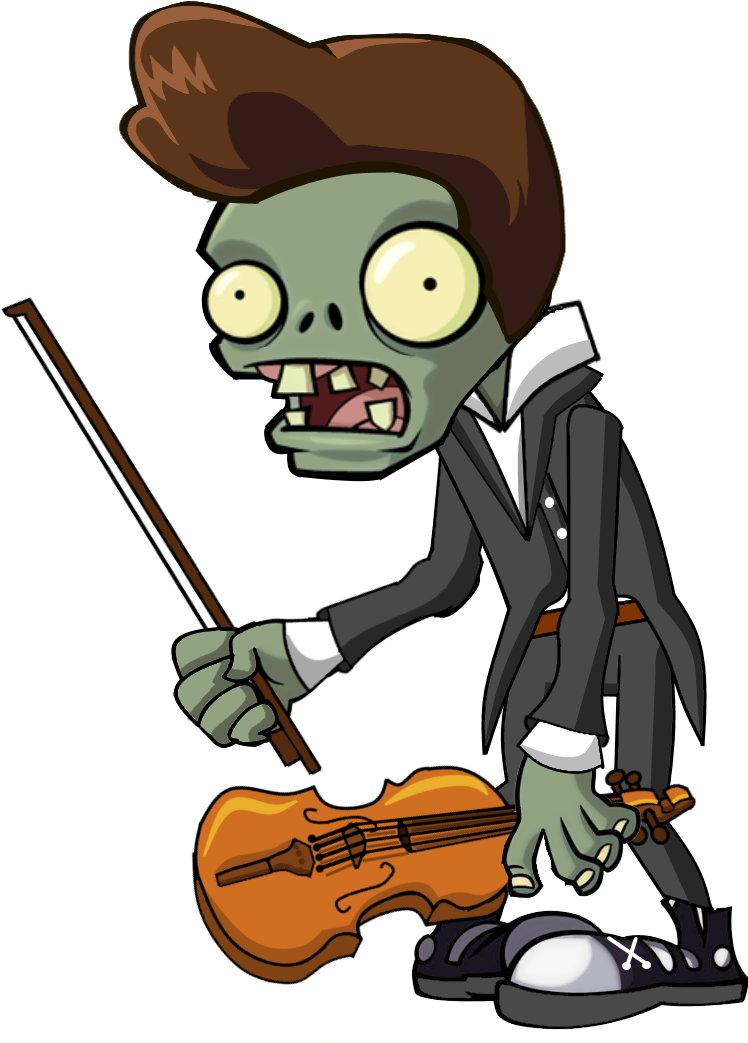 Violin Zombie No Music - Walls 360 Plants Vs Zombies 2 Wall Decal Conehead Zombie (813x1065)