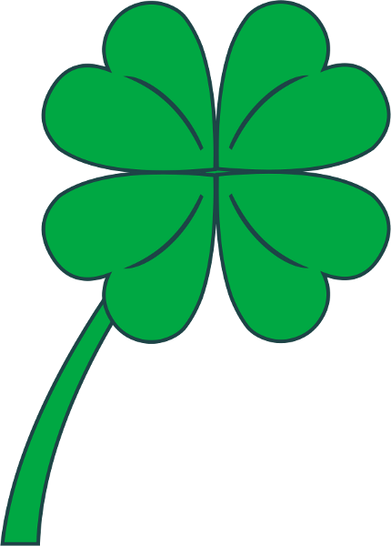 There Is 51 4 Leaf Clover Free Cliparts All Used For - 4 Leaf Clover Clip Art (430x600)
