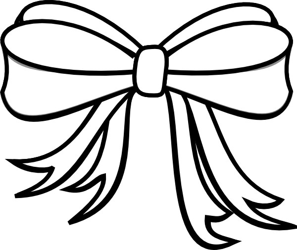 Gift Bow Clipart - Gift Bow Black And White (600x505)