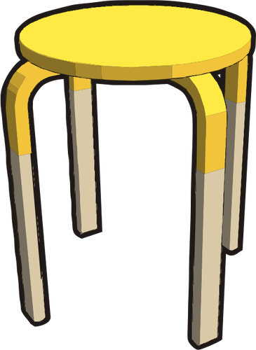 Ikea Yellow Stool Clipart - Vector Bar Stool Icon Png (365x500)