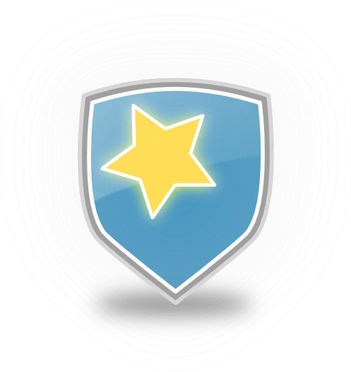 Blue Shield Star Icon - Escudo Azul Con Amarillo (512x557)