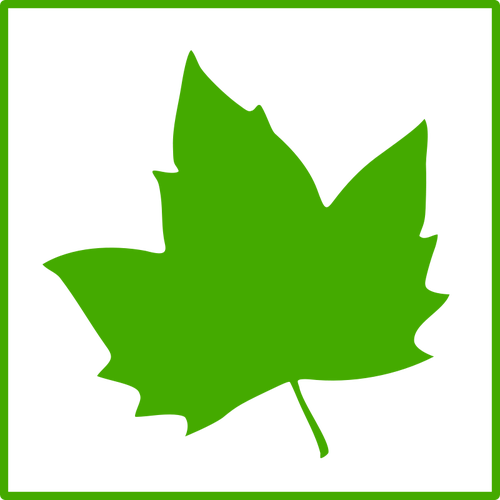 Eko Yaprak Vektör Simgesi - Green Maple Leaf Icon (500x500)