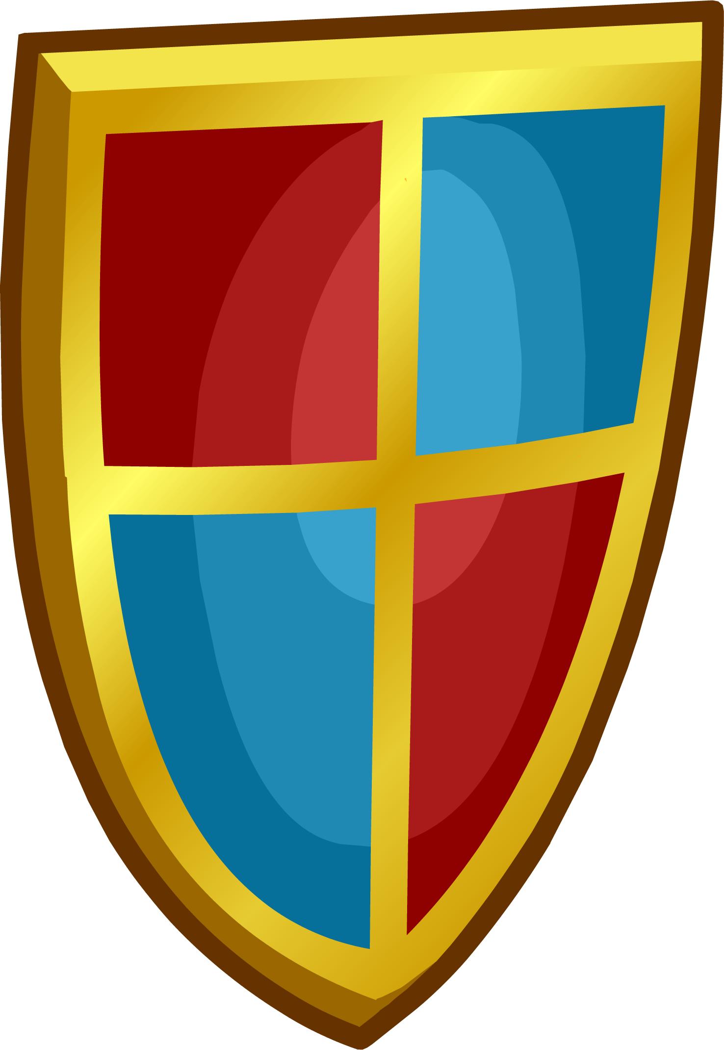 Gold Shield - Club Penguin Shield (1476x2141)