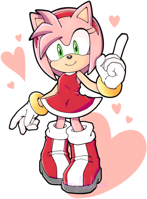 I Coloured One Of The Amy Linearts From The Sonic Channel - Amy Rose (500x669)