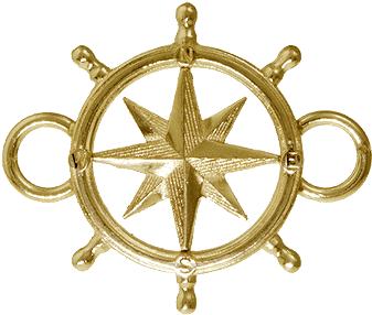 Compass Rose Ships Wheel Topper - Clip Art (360x360)