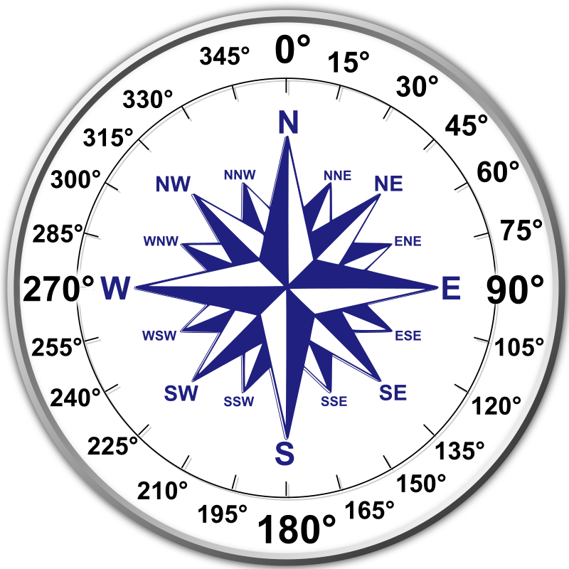 Compass Rose Png Download Compass Rose Png Download - Degrees On A Compass (800x800)