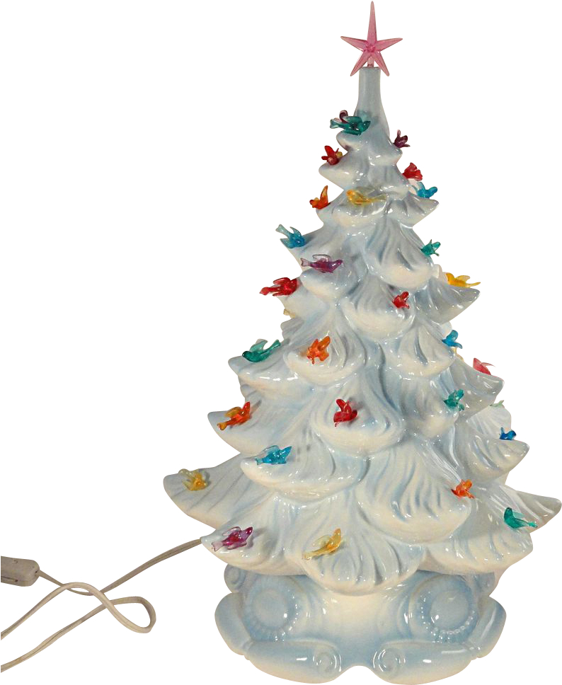 Astounding Image Of Decorative Electric White Winter - White Ceramic Christmas Tree (967x967)