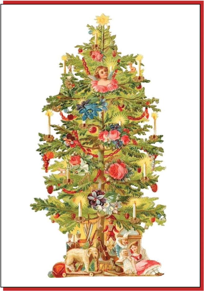 Vintage Christmas Tree Card - Vintage Christmas Tree Card (1000x1429)