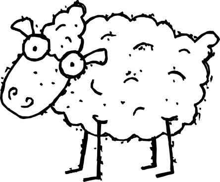 Cring Sheep Black White Line Animal 40 - Wool And Sheepskin Woolwash Shampoo (444x367)