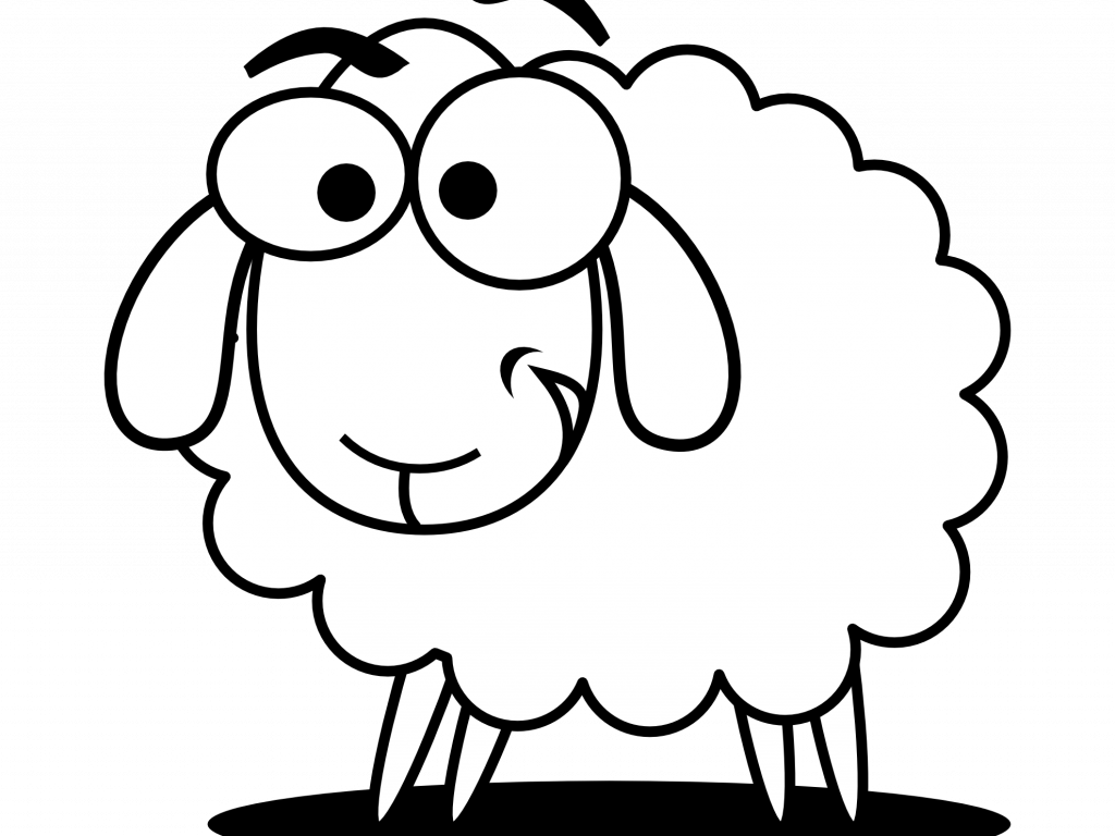 Download Easy Sheep Clipart Black And White - Download Easy Sheep Clipart Black And White (1024x768)