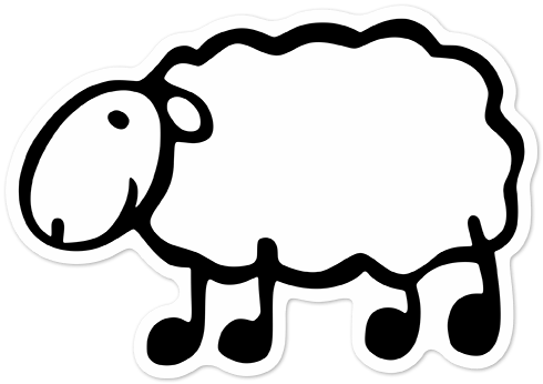 Car & Motorbike Stickers - White Sheep Sticker 100 X 70mm (490x346)