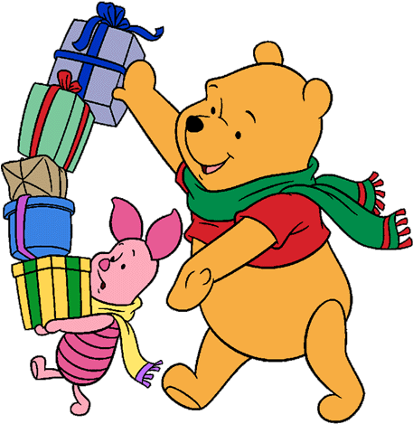Winnie The Pooh Clip Art - Winnie The Pooh With Presents (459x485)