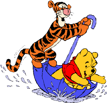 Winnie The Pooh ~ Rain - Imagenes De Winnie Pooh Y Tigger (355x347)