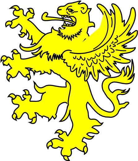 Yellow Gryphon Clip Art - Winged Lion (504x593)