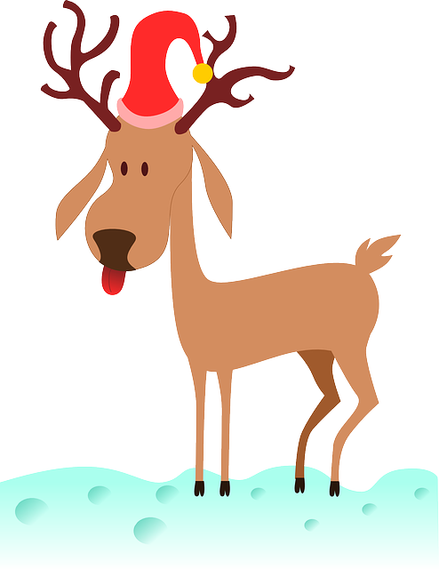 Red, Cartoon, Deer, Flying, Free, Ice, Hat, Christmas - Christmas Reindeer Twin Duvet (494x640)