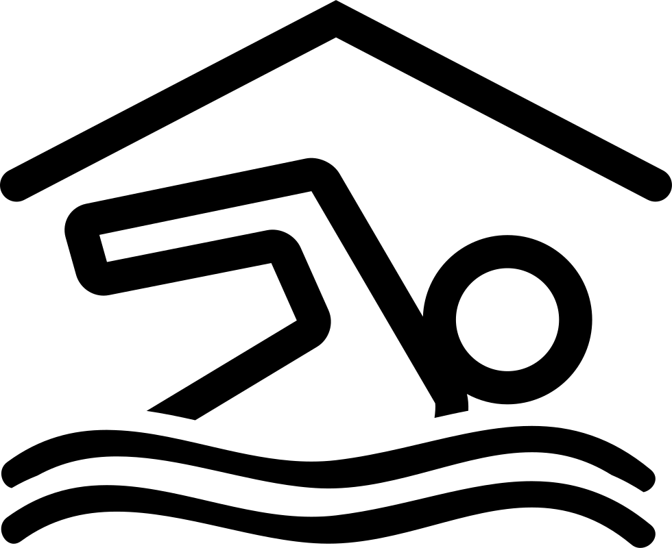 Swimmer Swimming In An Interior Covered Swimming Pool - Logo Piscine Couverte (980x800)