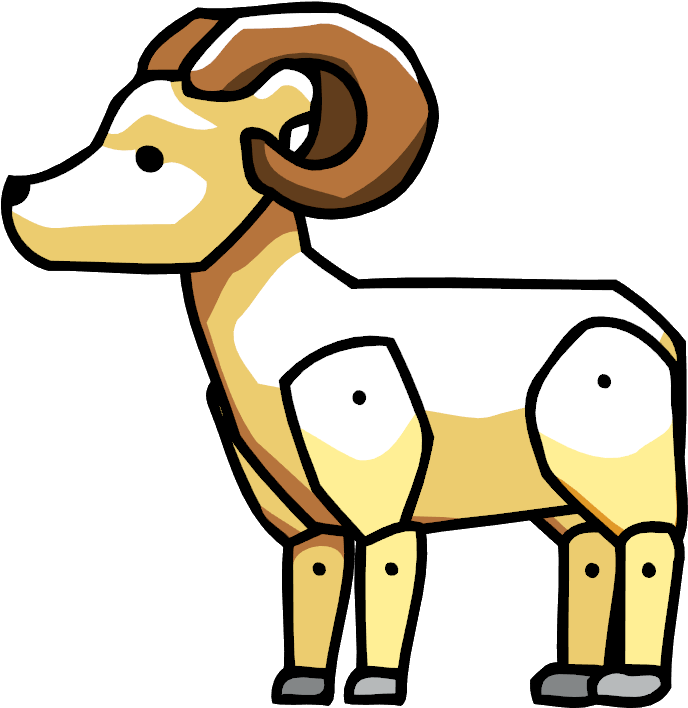 Farm Animals, Mammals - Scribblenauts Ram (698x714)