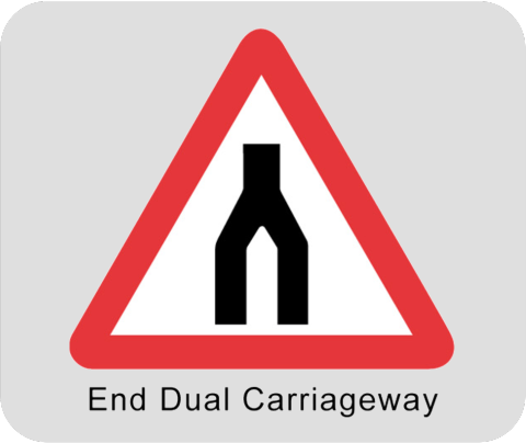 Road Sign End Of Dual Carriageway - Traffic Sign (480x404)